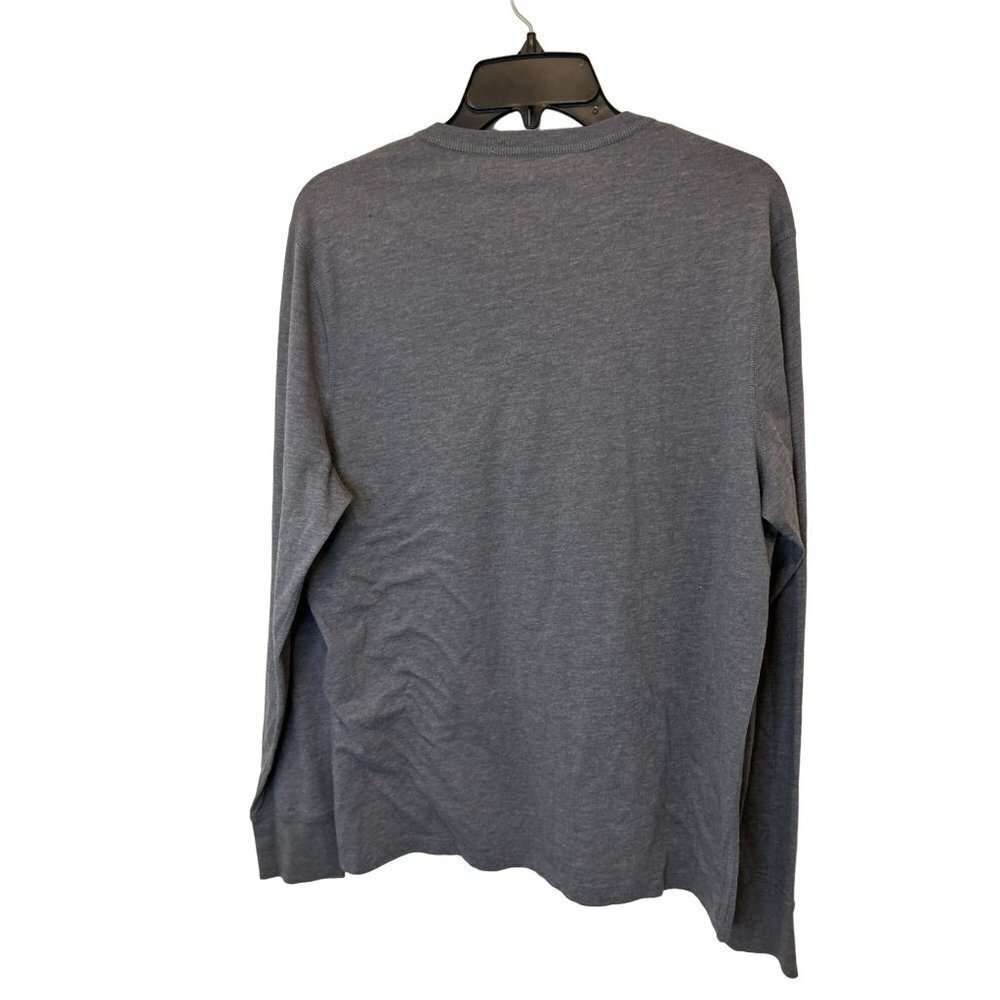 J.CREW Washed Henley Cotton Gray Long Sleeve Shirt Size Large - Picture 4 of 5